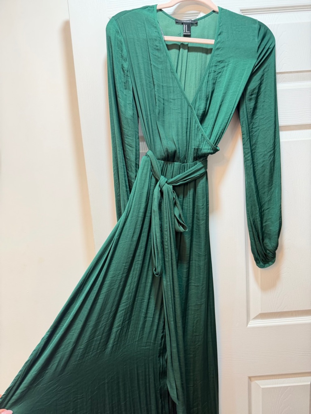 Forever 21 Deep Green Wrap-Front Maxi Dress